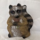 Department 16 Hanging Raccoon Red Rose Ceramic Wall Display 8.5h X 6.1/4 L x.5w
