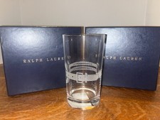 4 New Ralph Lauren Caldwell Highball Crystal Bar Glasses 16 Ounce NIB HTF