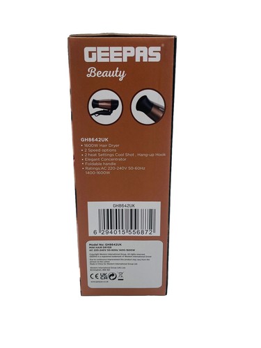 GEEPAS Mini Hair Dryer 1600W Gentle Drying - Picture 5 of 7