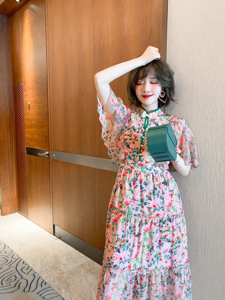 Mid length best sale ruffle dress