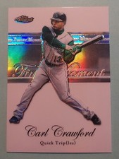 2007 Topps Finest Carl Crawford Rfm-cc Refractor Rookie Moments Tampa Bay Rays