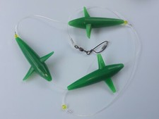 Grn- Tandem Rigged Exciter Trolling Bird Teaser- Tuna-Sailfish-Marlin-Mahi-Wahoo