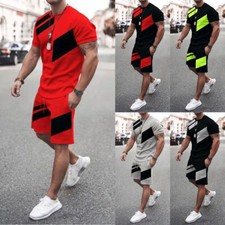 2 Piece Mens Tracksuits Outfit Sweat Suit Casual Jogging Suits Sport Set