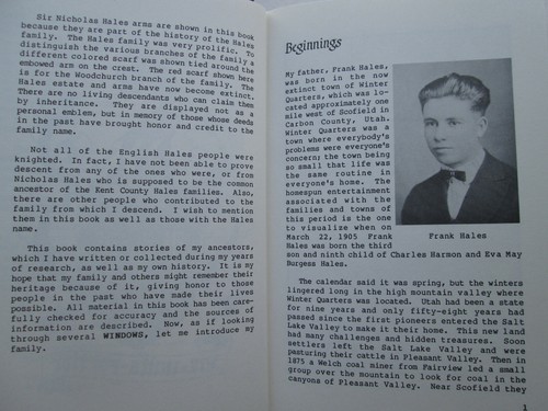 WINDOWS a Mormon Family BY KENNETH GLYN HALES 1985 Hardcover FAMILY HISTORY Utah - Picture 9 of 11