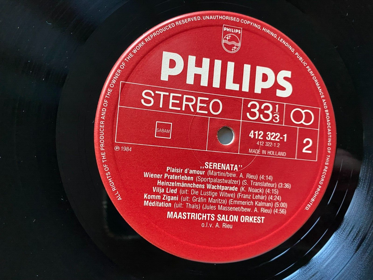 アンドレ・リュウ　セレナータ PHILIPS STEREO - ANDRE RIEU - SERENATA - MAASTRICHTS SALON
