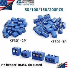 50-200PCS KF301-2P/3P PCB Mount Screw Brass Terminal Block  Connector Pitch 5mm