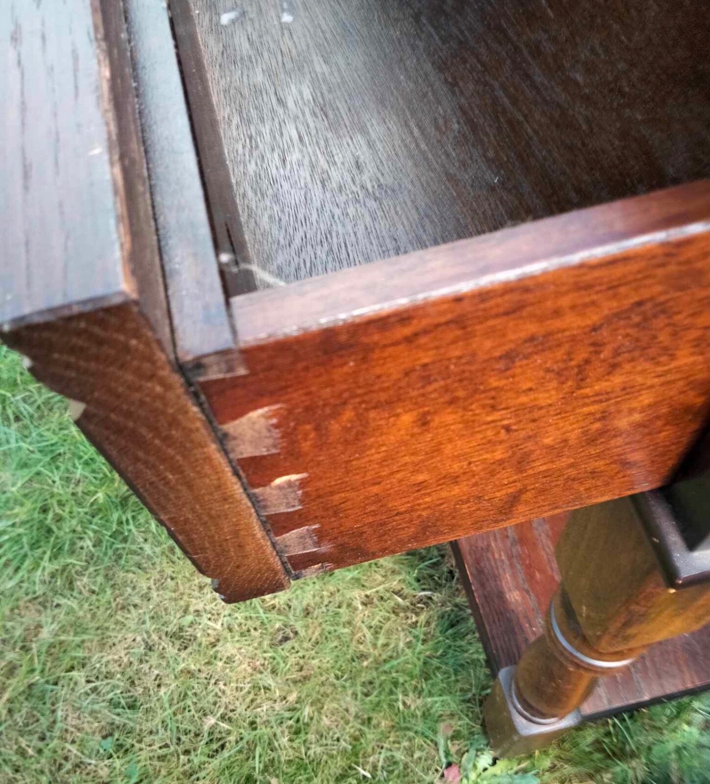 Oak colour 2 drawer console side table eBay