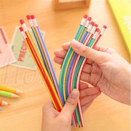 3~10Pcs Bendy Flexible Soft Pencil With Eraser For Kids Writing School Student - Picture 1 of 10