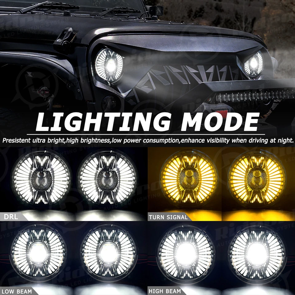 Juego de faros LED de 7" + luces antiniebla de paso de 4,5" para Harley Davidson Touring Road King Foto 2 de 4