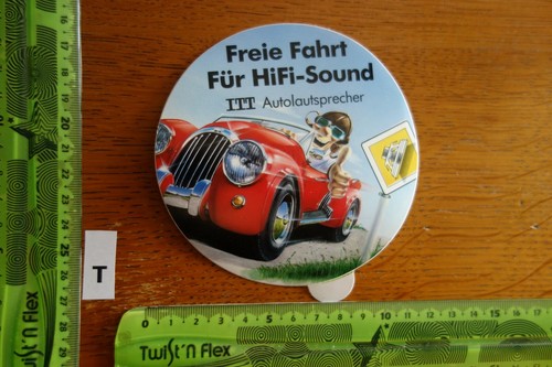 Alter Aufkleber HiFi Video Foto Kamera TV Audio ITT (C) Autolautsprecher
