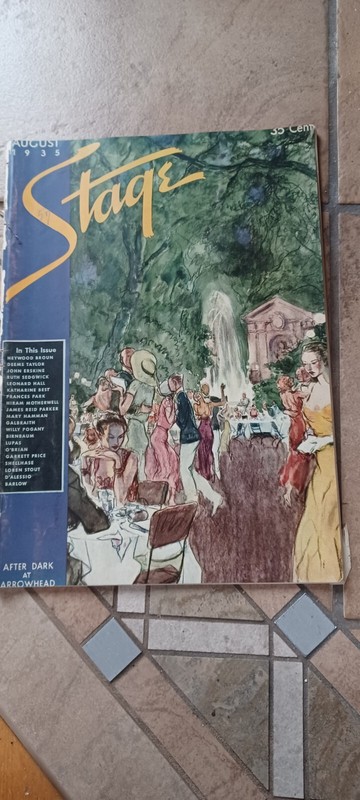 August 1935 Stage magazine w/ Wallace Morgan cover After Dark