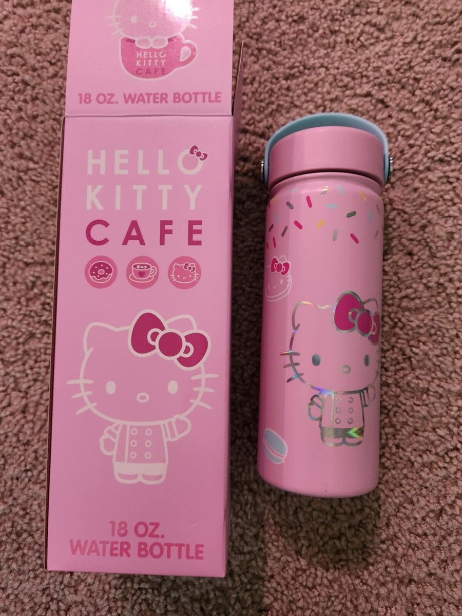 Brand New Hello Kitty Cafe Track Pink Water Bottle Thermal 18 oz