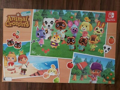 ANIMAL CROSSING PROMO 17 X 11 DOUBLE- SIDED POSTER NINTENDO SWITCH  BRAND NEW