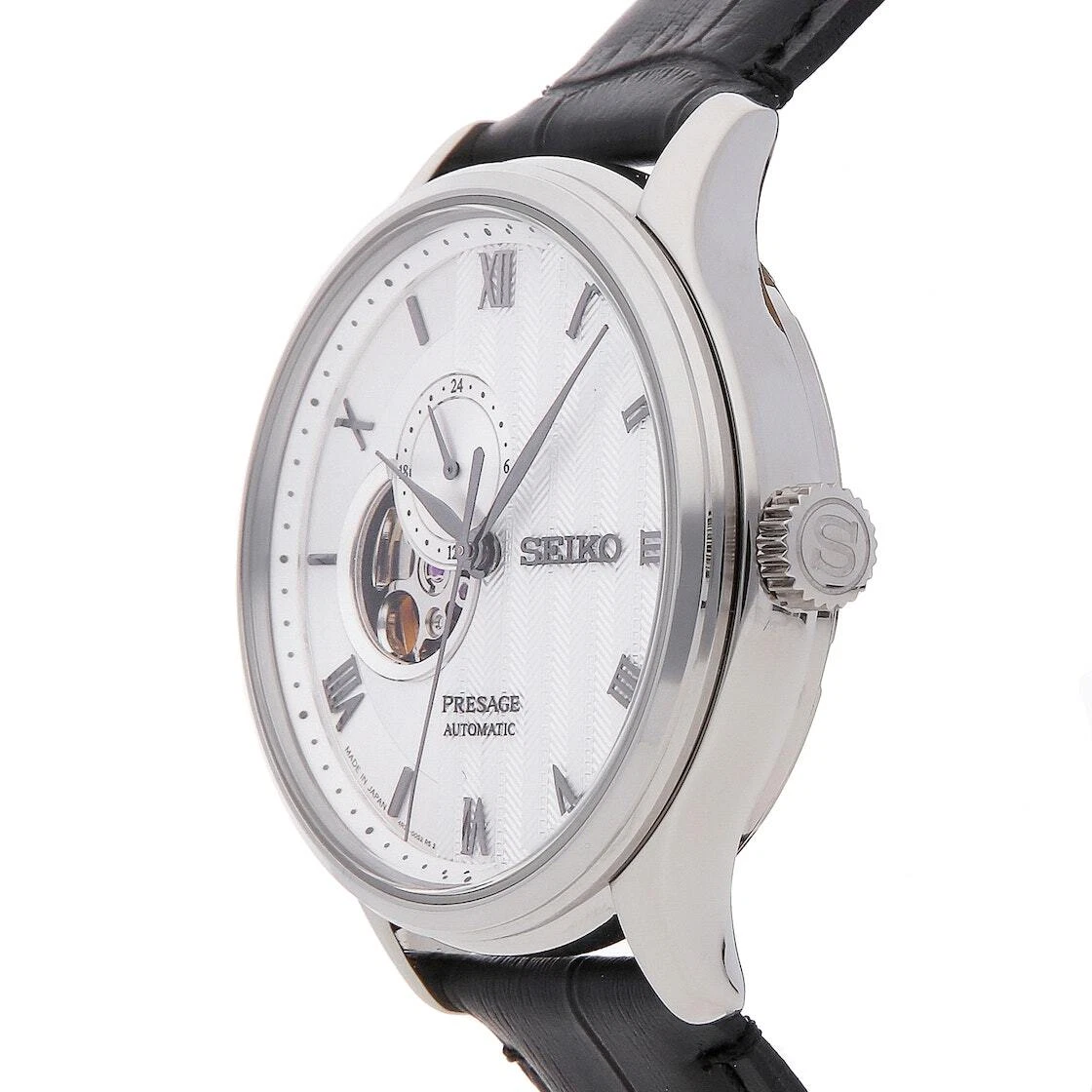 Seiko Presage Zen Garden Automatic White Dial Black Leather Men s
