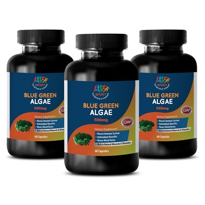 allergy relief - Organic BLUE GREEN ALGAE 500mg - klamath blue green algae 3 Bot