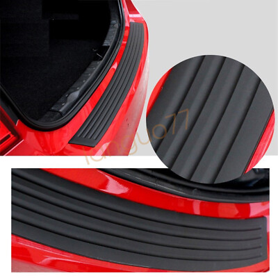 35.4'' Rear Bumper Guard Trunk Edge Sill Black Rubber Protector Cover For Car SUV