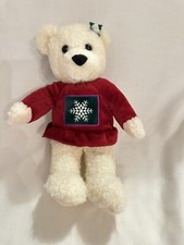 VNTG Hallmark Holiday Teddy Bear Plush Stuffed Animal Tan Red Shirt Snowflake 9