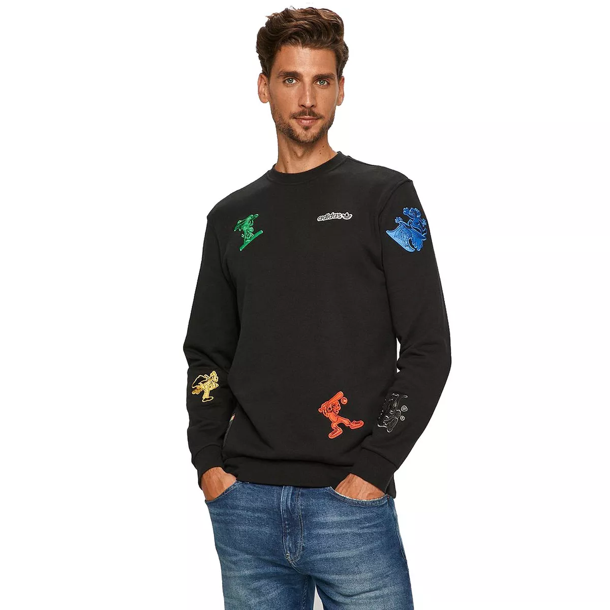 adidas Originals X Disney Sport Goofy Crew Hoodie Sweatshirt Schwarz  Rarität | eBay