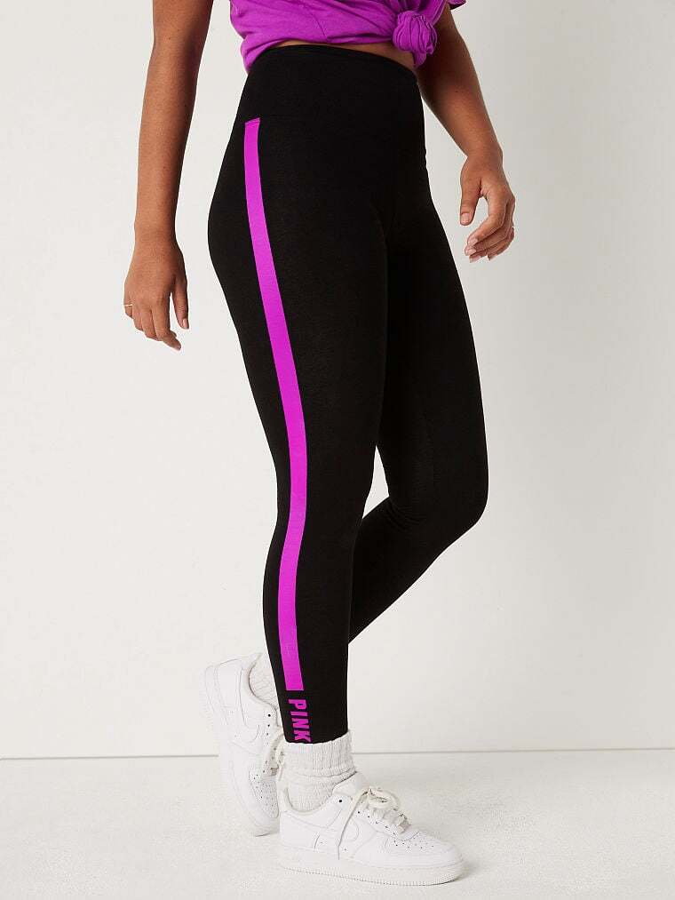 Legging De Yoga Victoria's Secret PINK Ultimates - Taille S - Noir Et Rose Fluo Pastel - Neuf Avec étiquettes