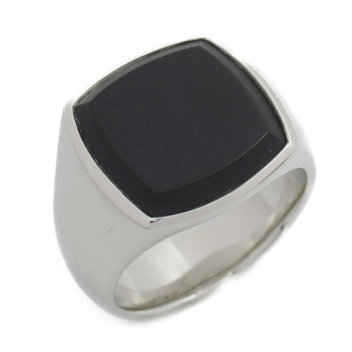 TOM WOOD Cushion Black Onyx Ring Silver 925 US size #5 3/4 #52 NEW unisex