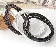 Unisex Fashion Braided Leather Rope Bracelet Casual Jewelry TK2-4