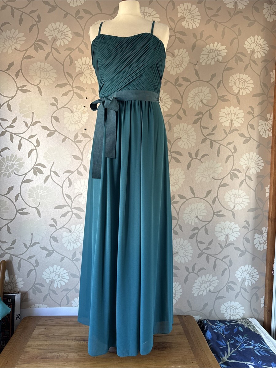 Marks Spencer 14 Teal Green Ballgown Evening Bridesmaid Dress