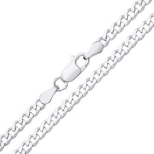 Sterling Silver 925 Solid 3mm Curb Chain 16 18 20 22 24 26 30"