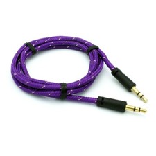 Purple Braided Aux Cable Car Stereo Wire Audio Speaker Cord for Smartphones
