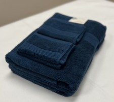 New 4 Piece Bath Towel Set- Dark Blue
