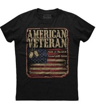 American Veteran, USA Flag Printed Men's New Patriotic Trending Black T-shirt