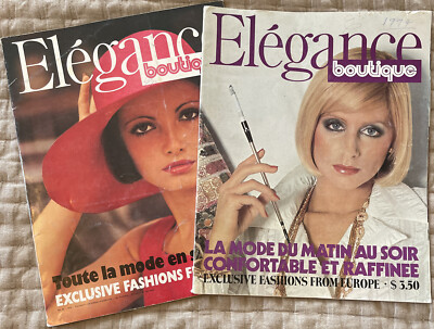2 Vintage Elegance Boutique Fashion Magazines Paris Trends '73 '74 RARE