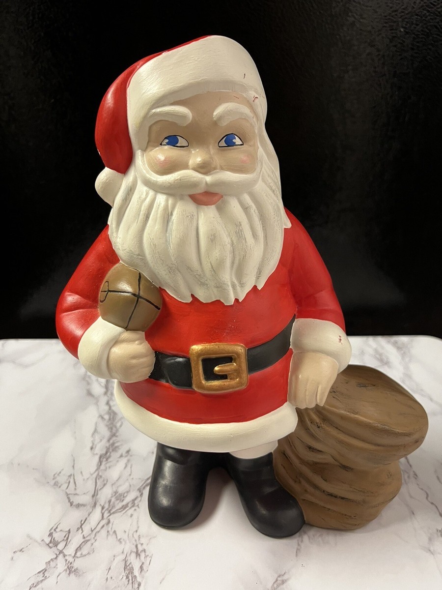 Vintage Santa Claus 1970s Ceramic Mold Figure Christmas 10 inch | eBay