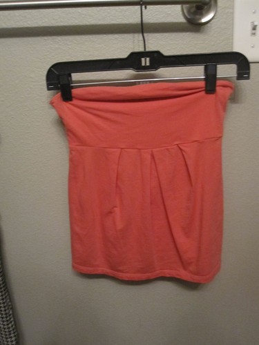 The Limited Salmon Pink Tube Top XS Strapless Cotton EUC Extra Small - 第 1/6 張圖片