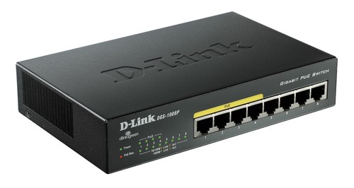 NIB D-Link DGS-1008P 8-Ports Gigabit Unmanaged Ethernet Desktop Switch w/ 4x PoE