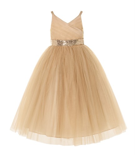 V-Neck Tulle Flower Girl Dresses Reception Dress Tulle Dresses Toddler Dresses - Picture 8 of 17