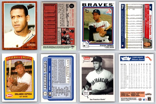 Orlando Cepeda 4 Karten Lot - San Francisco Giants St. Louis Cardinals Red Sox HOF