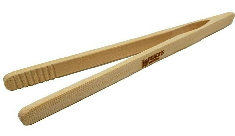 Set Of 4 Reusable Bamboo Toast Tongs - Wooden Toaster Tongs For Cooking Kitchen - Image 3 of 4