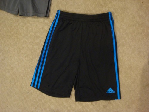 Lot of 2 EUC Adidas Youth Performance Shorts Gray Black Large (14/16) - Picture 4 of 6