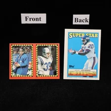 1988 Joe Morris Giants #45 BACK #72/216 Phil Simms / Mike Prior Front Sticker