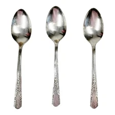 Vtg Oneida SL & GH Rogers Silverplate 1939 Jasmine Oneida X-TRA 3 Teaspoon Lot