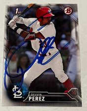 DELVIN PEREZ SIGNED 2016 BOWMAN DRAFT PROSPECT ROOKIE CARD AUTO