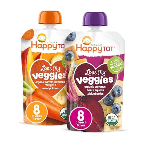 Happy Tot Organic Stage Veggie Pouches (16 Pack) Gluten-Free