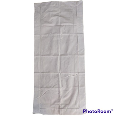 Peking Handcrafts Beautiful White Cotton Table Runner Contemporary Minimalist - Picture 9 of 10