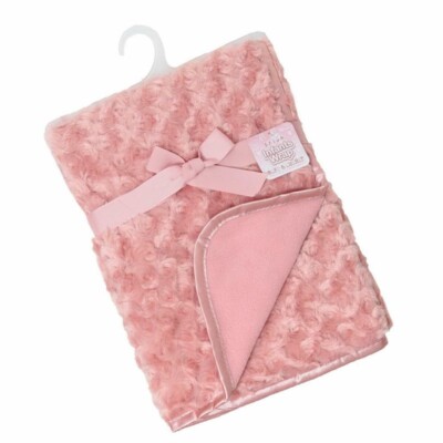 Baby Jungen Mädchen Decke Rosenknospe Halstuch Schal Fleece Satinborte 7 Farben Soft Touch