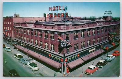 Campbell's Hotel Rogers Idaho Falls ID Coffee Shop Exterior View Old Cars Chrome