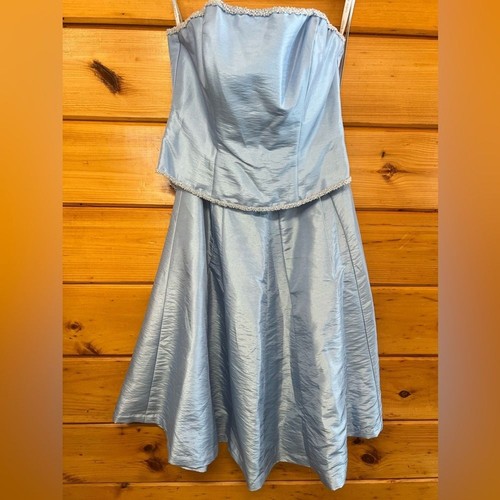 Alfred Angelo 2 Stück Perlen Blue Frost" Taft Kleid ärmellos Top & Rock 12 - Bild 2 von 9