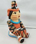 Vintage Tim Tosa Jemez Handmade Clay Indian Storyteller with Kids & Drum 8.5"