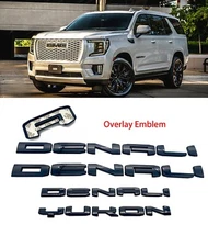 Gloss Black Door Denali Yukon Emblems  2021-2024 GMC Yukon Yukon XL Overlay