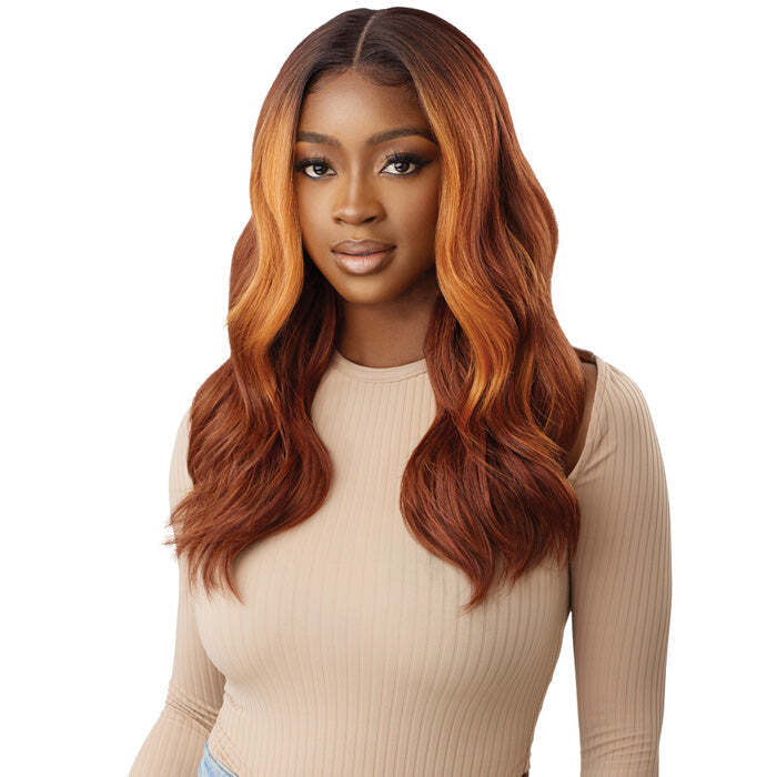 Outre Sleek Lay Synthetic HD Lace Front Wig Genevive Straight Hair