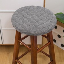4er Runde Hocker Abdeckung Sitzkissen Gepolstert Abnehmbar Stuhl Schutz Orange